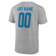 Detroit Lions Team Authentic Custom T-Shirt - Heathered Gray