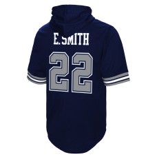 Emmitt Smith Dallas Cowboys Mitchell & Ness Retired Player Mesh Name & Number Hoodie T-Shirt - Navy