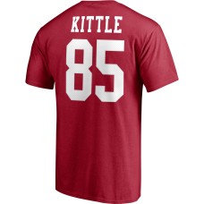 George Kittle San Francisco 49ers Player Icon Name & Number T-Shirt - Scarlet