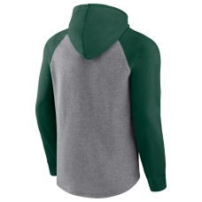 Green Bay Packers By Design Raglan Pullover Hoodie - Heathered Gray/Green