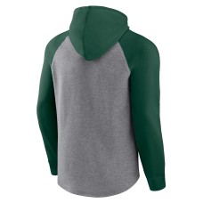 Green Bay Packers Favorite Arch Raglan Pullover Hoodie - Heather Gray