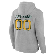 Green Bay Packers Personalized Name & Number Evanston Stencil Pullover Hoodie - Gray