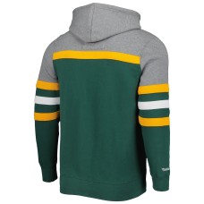 Green Bay Packers Mitchell & Ness Head Coach Pullover Hoodie - Green/Heathered Gray