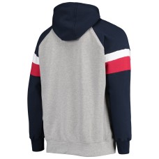 Houston Texans Starter Home Run Raglan Pullover Hoodie - Heathered Gray/Navy