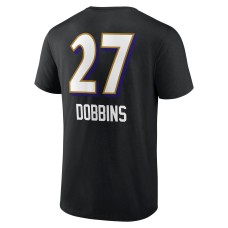 J.K. Dobbins Baltimore Ravens Team Wordmark Player Name & Number T-Shirt - Black