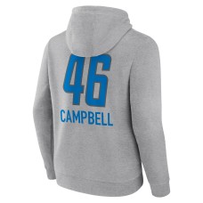 Jack Campbell Detroit Lions Team Wordmark Player Name & Number Pullover Hoodie - Gray