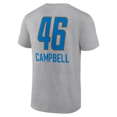 Jack Campbell Detroit Lions Team Wordmark Player Name & Number T-Shirt - Heather Gray