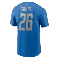 Jahmyr Gibbs Detroit Lions Nike 2023 NFL Draft First Round Pick Player Name & Number T-Shirt - Blue