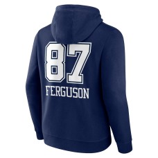 Jake Ferguson Dallas Cowboys Wordmark Player Name & Number Pullover Hoodie - Navy