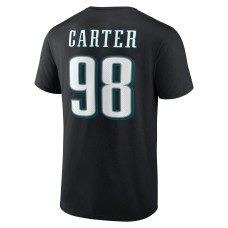 Jalen Carter Philadelphia Eagles Icon Player Name & Number T-Shirt - Black