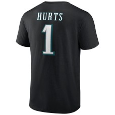 Jalen Hurts Philadelphia Eagles Icon Player Name & Number T-Shirt - Black