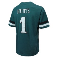 Jalen Hurts Philadelphia Eagles Majestic Threads Name & Number Oversize Fit T-Shirt - Green