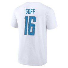 Jared Goff Detroit Lions Icon Player Name & Number T-Shirt - White