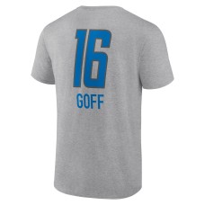 Jared Goff Detroit Lions Team Wordmark Player Name & Number T-Shirt - Heather Gray