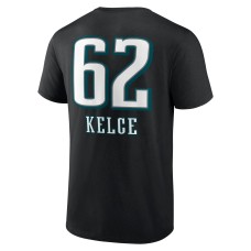 Jason Kelce Philadelphia Eagles Team Wordmark Player Name & Number T-Shirt - Black