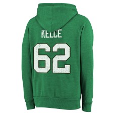 Jason Kelce Philadelphia Eagles Majestic Threads Name & Number Tri-Blend Pullover Hoodie - Kelly Green