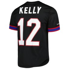 Jim Kelly Buffalo Bills Mitchell & Ness Retired Player Name & Number Mesh Top - Black