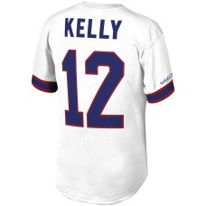 Jim Kelly Buffalo Bills Mitchell & Ness Retired Player Name & Number Mesh Top - White