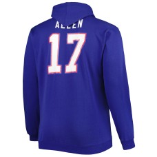 Josh Allen Buffalo Bills Big & Tall Fleece Name & Number Pullover Hoodie - Royal