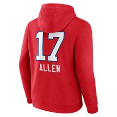 Josh Allen Buffalo Bills Team Wordmark Player Name & Number Pullover Hoodie - Red