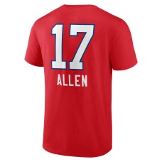 Josh Allen Buffalo Bills Team Wordmark Player Name & Number T-Shirt - Red