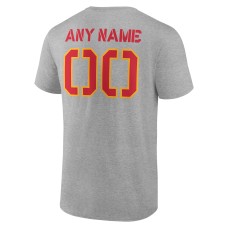 Kansas City Chiefs Personalized Name & Number Evanston Stencil T-Shirt - Heather Gray