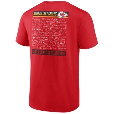 Kansas City Chiefs Super Bowl LVII Champions Signature Roster T-Shirt - Red