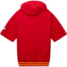 Kansas City Chiefs Mitchell & Ness Pre-Game Short Sleeve Pullover Hoodie - Red