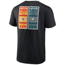 Kansas City Chiefs vs. Philadelphia Eagles Super Bowl LVII Matchup Big & Tall Golden Ticket T-Shirt - Black