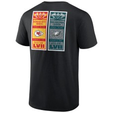 Kansas City Chiefs vs. Philadelphia Eagles Super Bowl LVII Matchup Golden Ticket T-Shirt - Black