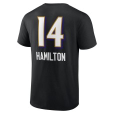 Kyle Hamilton Baltimore Ravens Team Wordmark Player Name & Number T-Shirt - Black