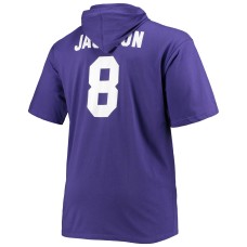 Lamar Jackson Baltimore Ravens Big & Tall Player Name & Number Hoodie T-Shirt - Purple