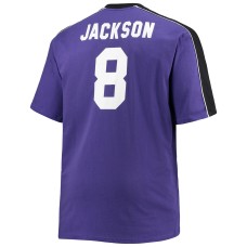 Lamar Jackson Baltimore Ravens Big & Tall Sleeve Panel Player Name & Number T-Shirt - Purple