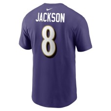 Lamar Jackson Baltimore Ravens Nike Player Name & Number T-Shirt - Purple