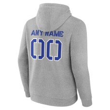 Los Angeles Rams Personalized Name & Number Evanston Stencil Pullover Hoodie - Gray