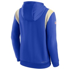 Los Angeles Rams Nike Sideline Athletic Stack Performance Pullover Hoodie - Royal