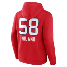 Matt Milano Buffalo Bills Team Wordmark Player Name & Number Pullover Hoodie - Red