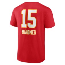 Patrick Mahomes Kansas City Chiefs Team Wordmark Name & Number T-Shirt - Red