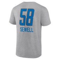 Penei Sewell Detroit Lions Team Wordmark Player Name & Number T-Shirt - Heather Gray