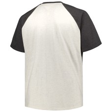 Philadelphia Eagles Big & Tall Raglan T-Shirt - Oatmeal/Heathered Charcoal