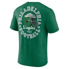 Philadelphia Eagles Oval Bubble Tri-Blend T-Shirt - Heather Kelly Green