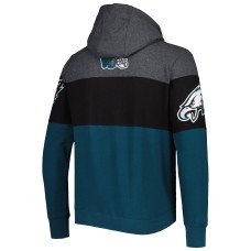 Philadelphia Eagles Starter Extreme Pullover Hoodie - Heather Charcoal/Midnight Green