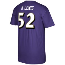 Ray Lewis Baltimore Ravens Mitchell & Ness Retired Player Name & Number T-Shirt - Purple