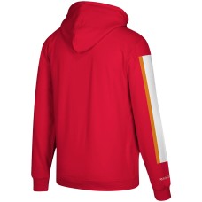 Tampa Bay Buccaneers Mitchell & Ness Three Stripe Pullover Hoodie - Red