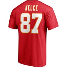 Travis Kelce Kansas City Chiefs Player Icon Name & Number T-Shirt - Red