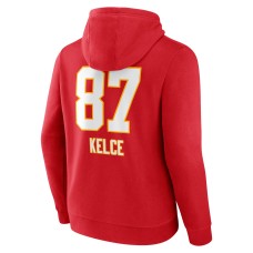 Travis Kelce Kansas City Chiefs Team Wordmark Player Name & Number Pullover Hoodie - Red