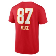 Travis Kelce Kansas City Chiefs Team Wordmark Player Name & Number T-Shirt - Red