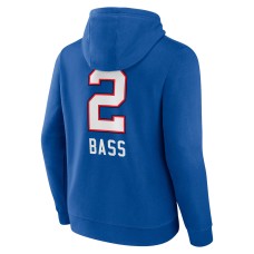 Tyler Bass Buffalo Bills Team Wordmark Player Name & Number Pullover Hoodie - Royal