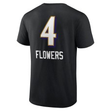 Zay Flowers Baltimore Ravens Team Wordmark Player Name & Number T-Shirt - Black