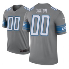 Men's Detroit Lions #00 Custom Steel Nike legend color rush Jersey